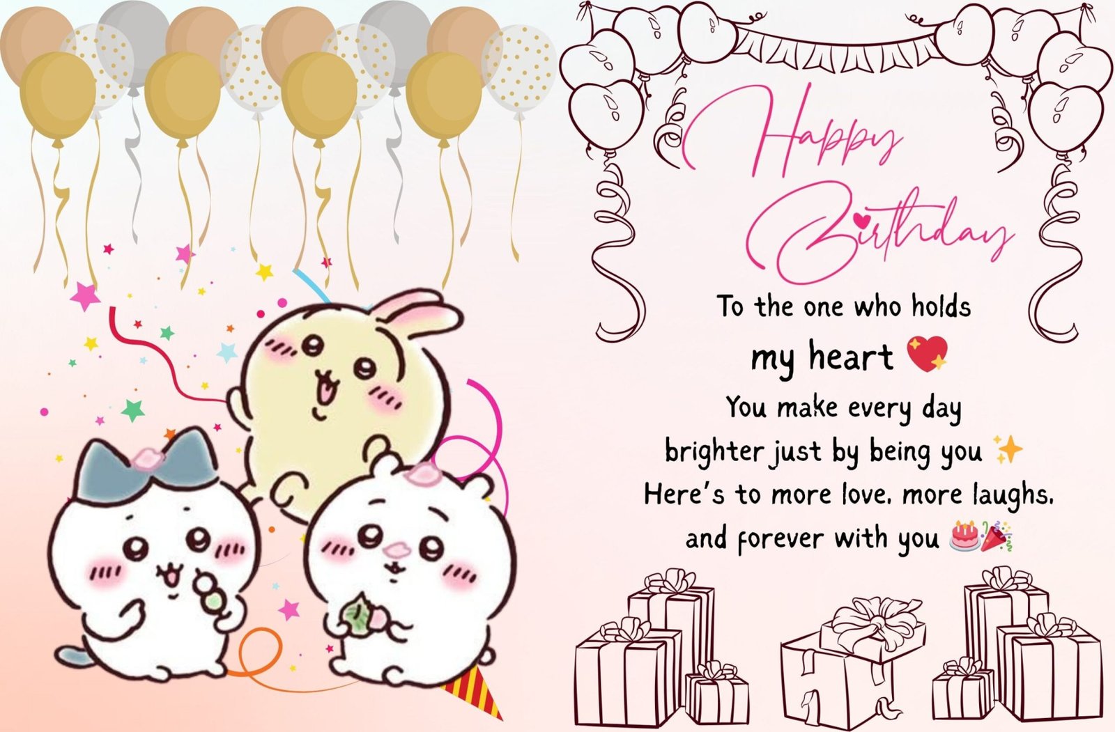 Chiikawa Birthday Card for Kawaii Celebrations and Heartwarming Greetings - Image 3