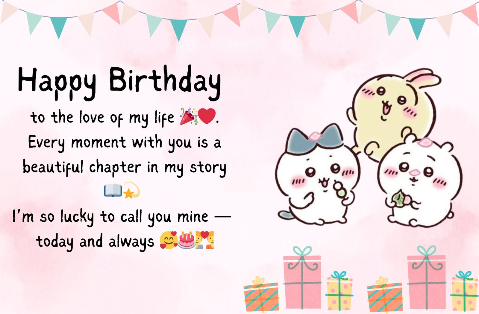 Chiikawa Cute Birthday Card for Kawaii Celebrations and Heartwarming Greetings - Image 3