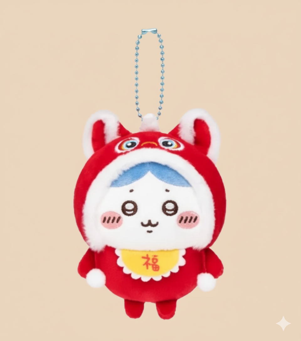 Chiikawa Chinese Exclusive Lion Dance Chiikawa Plush Keychain - Festive Cultural Character Accessory for Fans