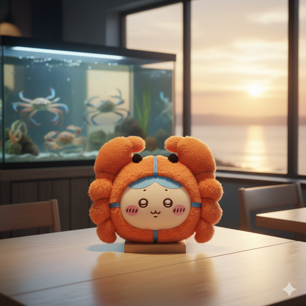 Chiikawa Shanghai Limited Edition Hairy Crab Chiikawa Plush Keychain