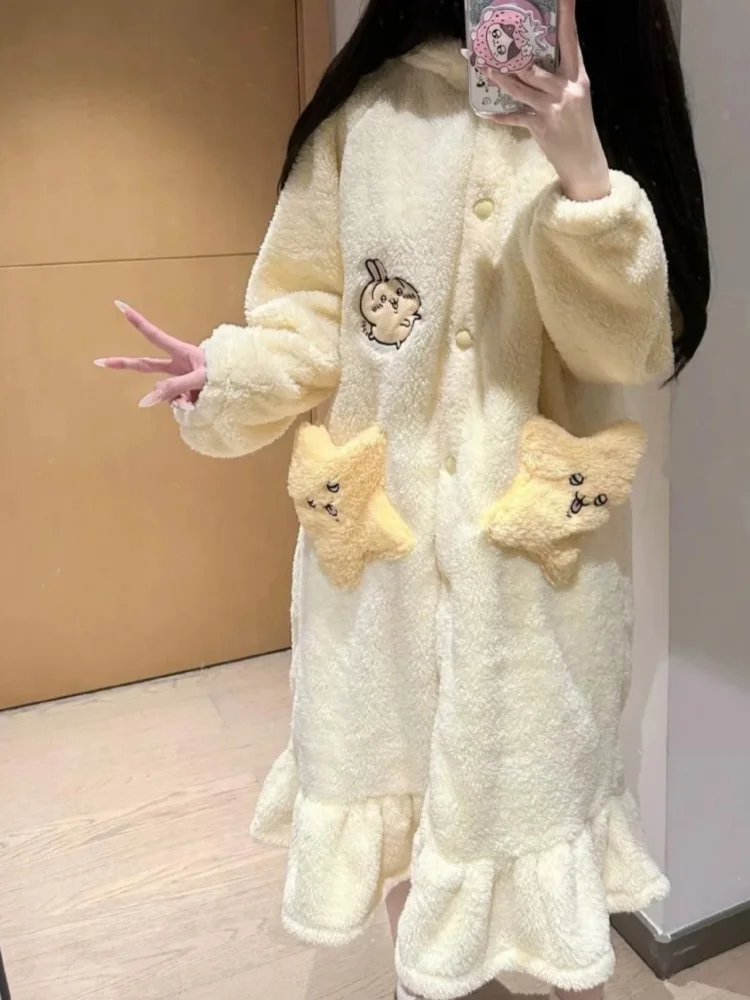 Chiikawa Velvet Robes - Luxurious Anime Character Loungewear for Ultimate Cozy Comfort - Image 3