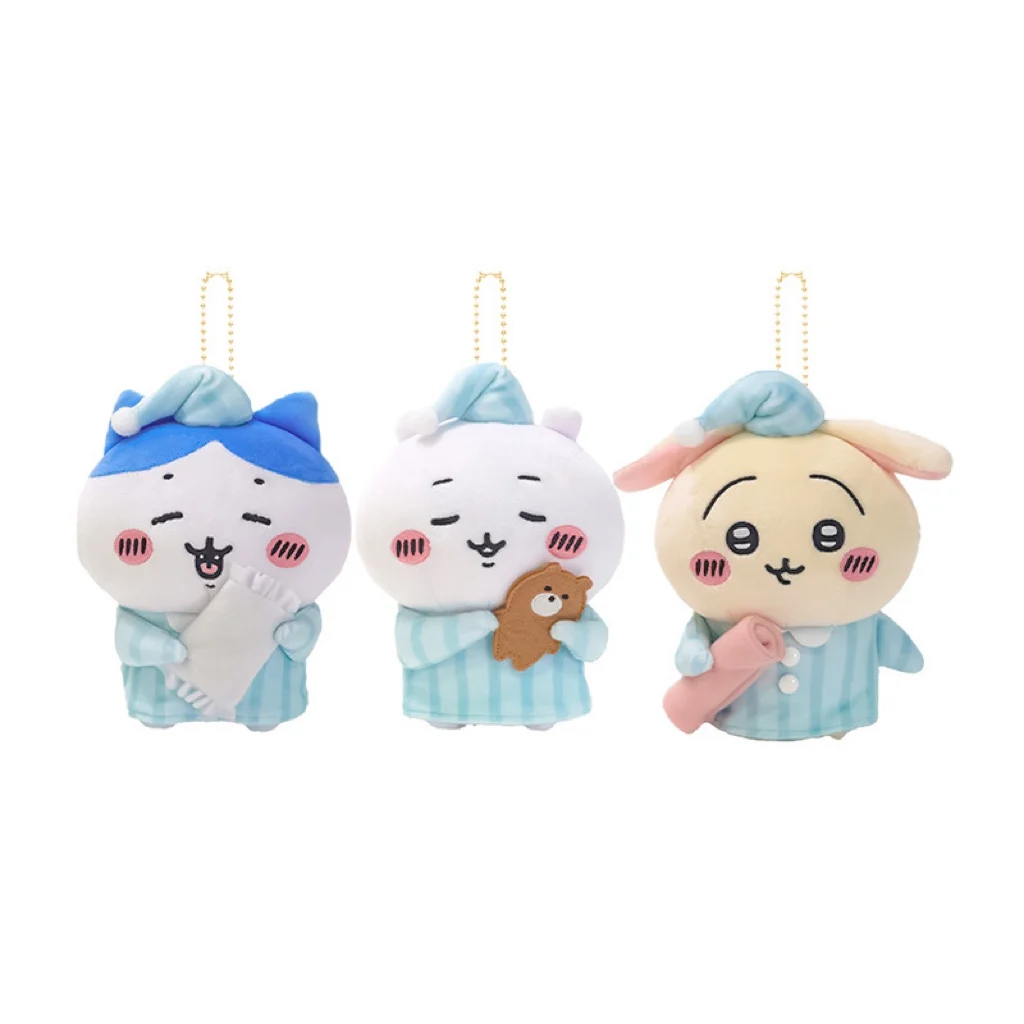 Chiikawa Pajamas Sleeping Series Plush Keychain - Adorable Anime Character Pajama-Clad Mini Plush for Bags & Keys - Image 5