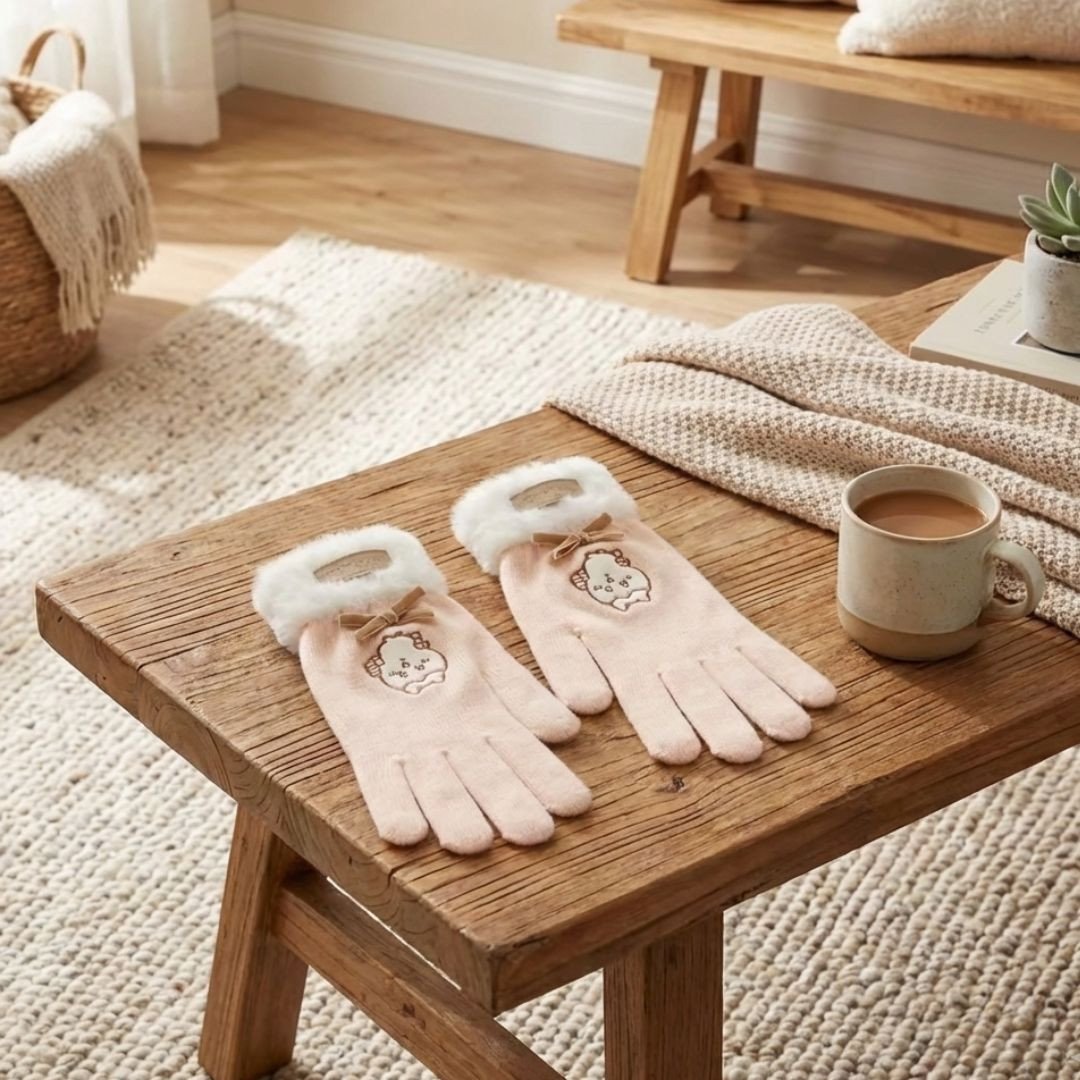 Chiikawa Fluffy Season Gloves - Adorable Anime Character Winter Gloves for Cozy Warmth