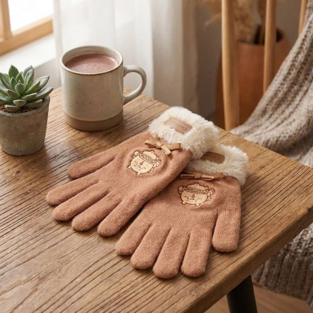 Chiikawa Fluffy Season Gloves - Adorable Anime Character Winter Gloves for Cozy Warmth - Image 3
