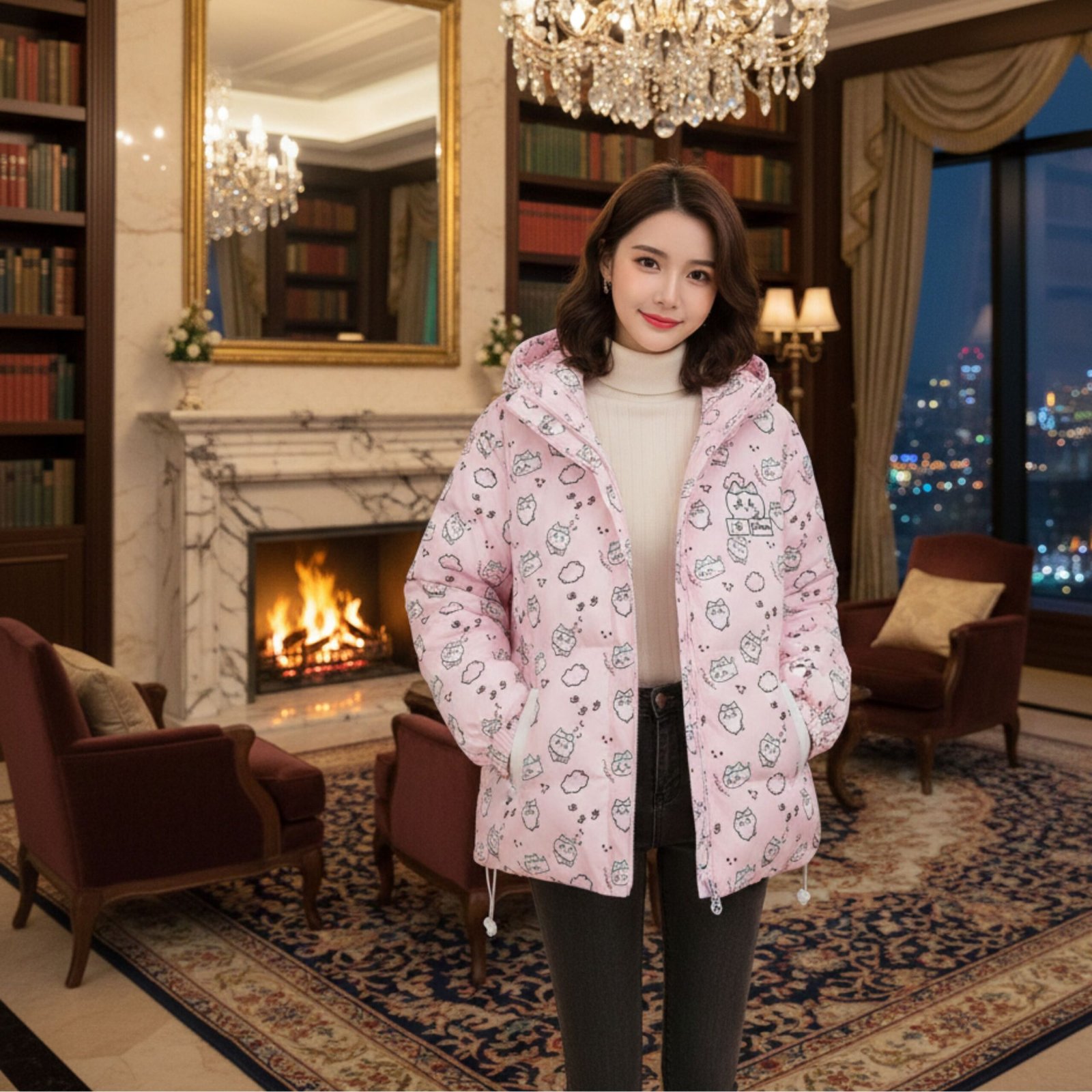 Chiikawa Winter Jacket - Adorable Anime Character Cozy Padded Coat for Cold Days