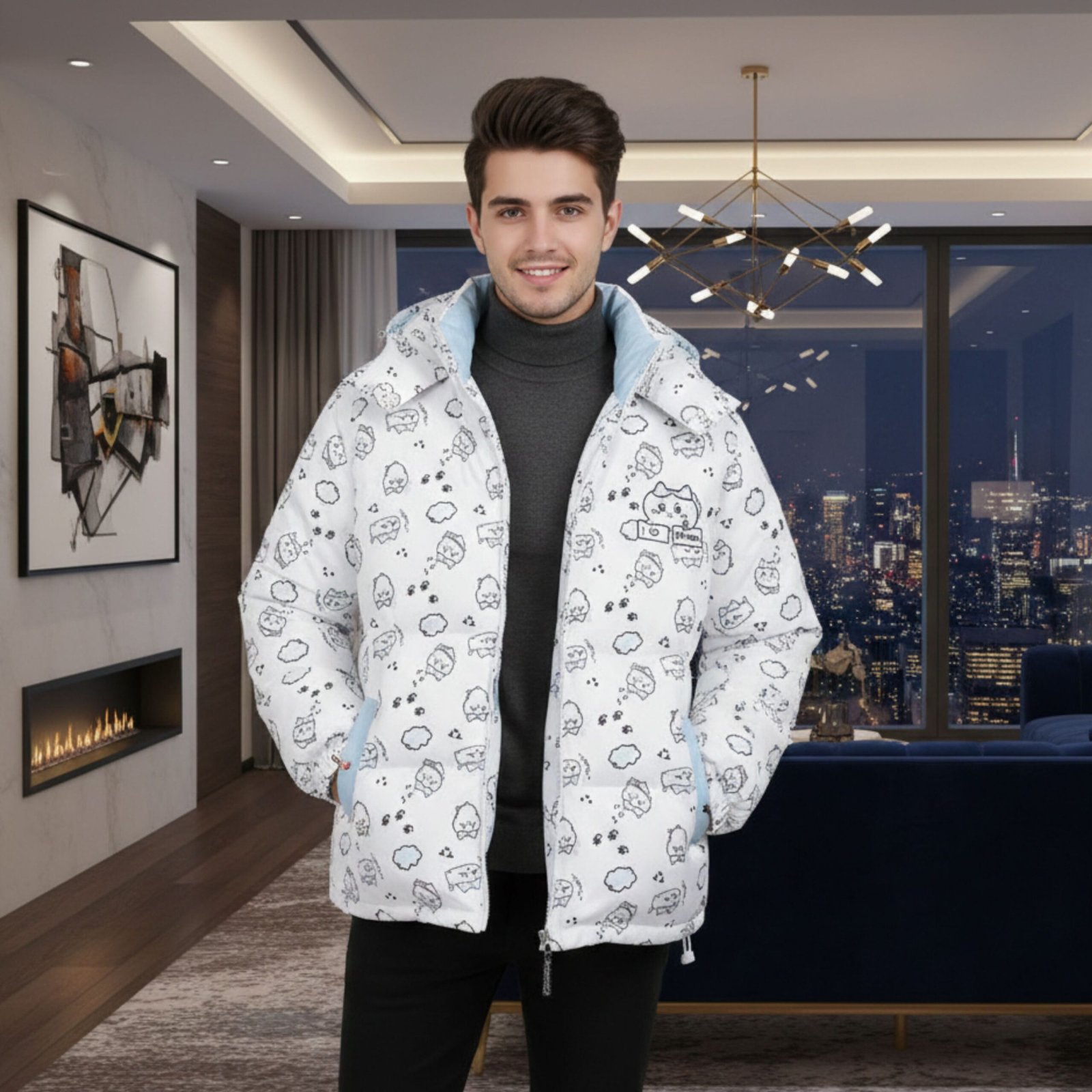 Chiikawa Winter Jacket - Adorable Anime Character Cozy Padded Coat for Cold Days - Image 4