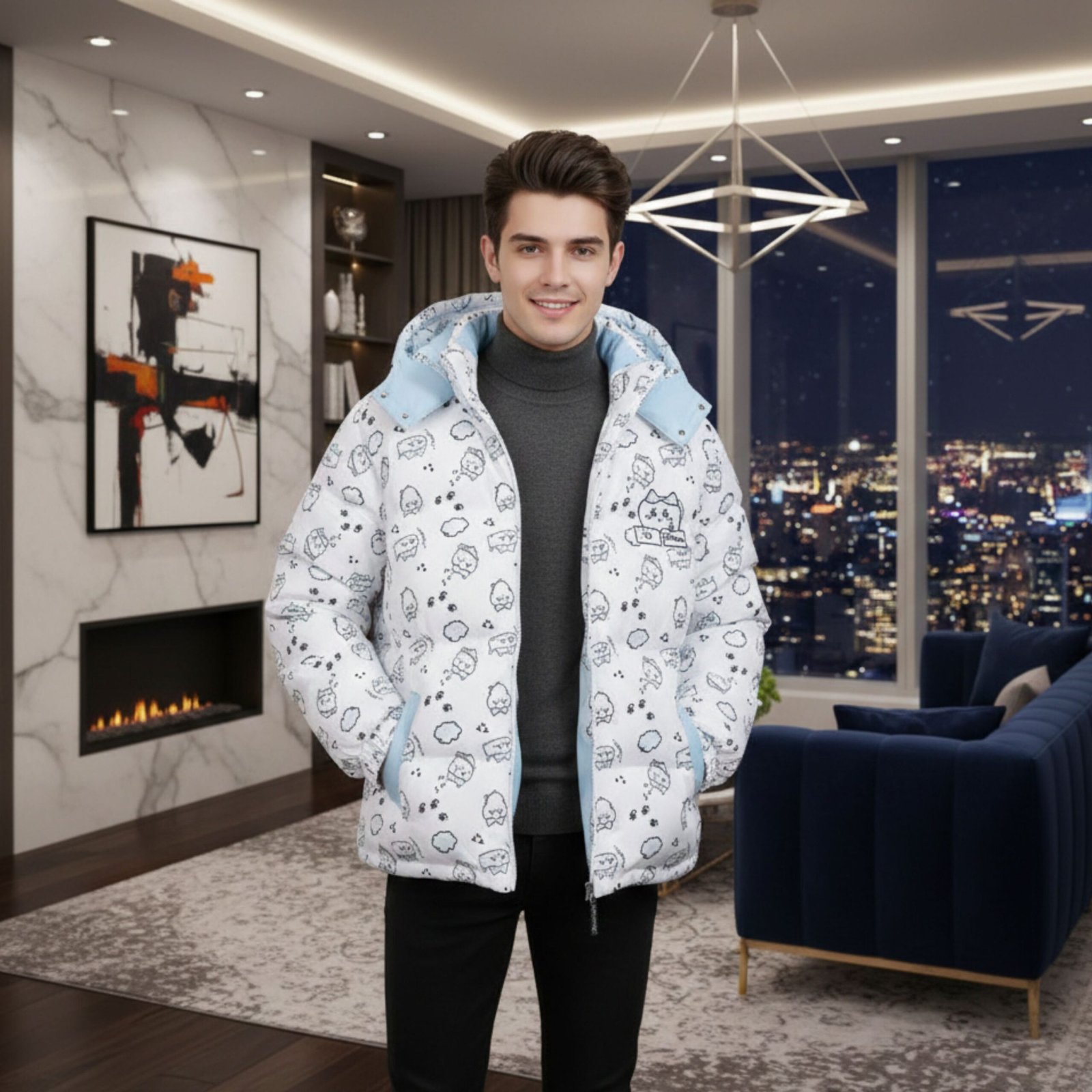Chiikawa Winter Jacket - Adorable Anime Character Cozy Padded Coat for Cold Days - Image 5